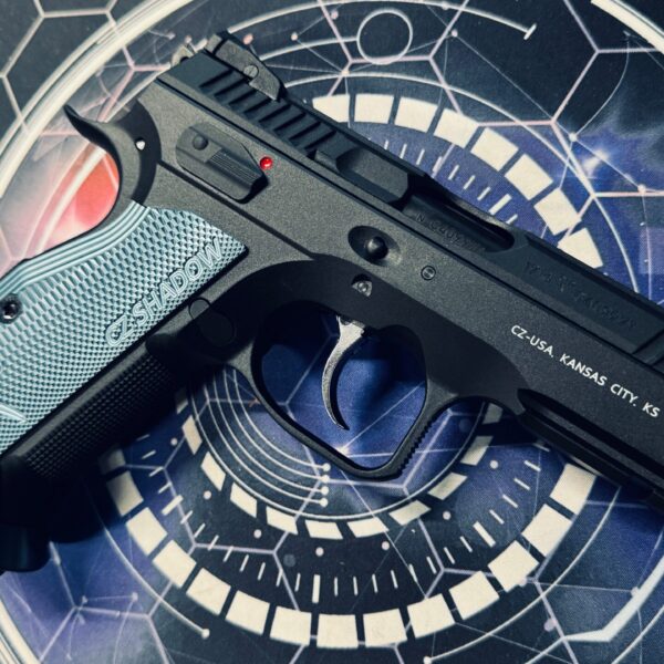 Custom KJ Works CZ Shadow 2 Gel Blaster - Blue Short Grip + Mag Well Flare