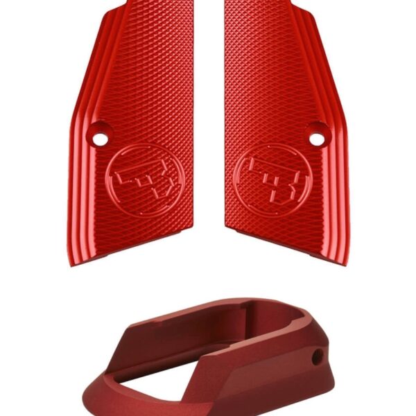 KJ Works CZ SP-01 Short Aluminium Hand Grip & Magwell Set (Red)
