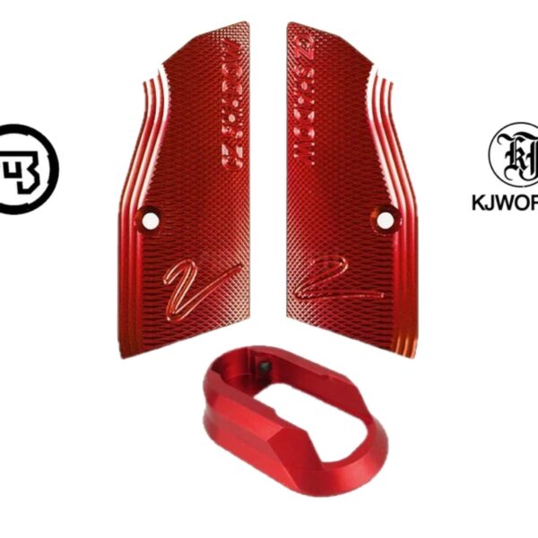 KJ Works CZ Shadow 2 Short Aluminium Grip & Magwell Set (Red)
