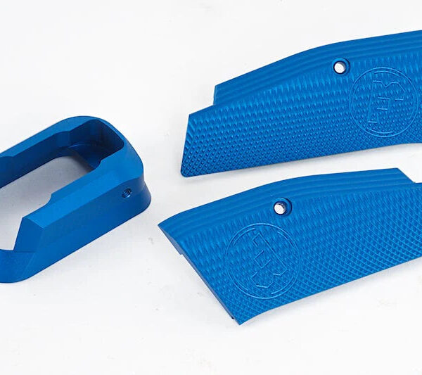 KJ Works CZ SP-01 Short Aluminium Hand Grip & Magwell Set (Blue)